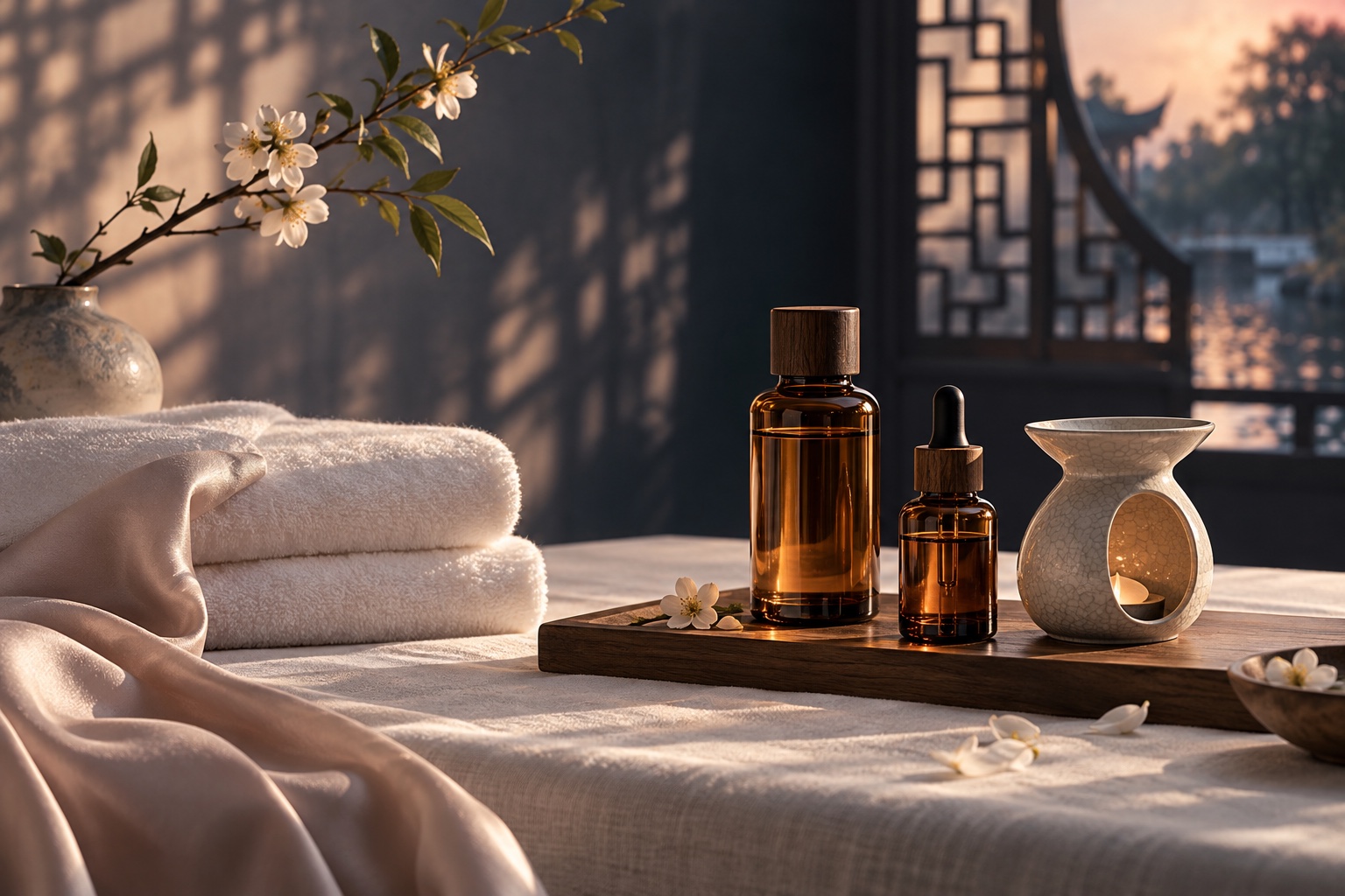 蘇州香薰 SPA 的精油、潔淨毛巾與柔和燈光