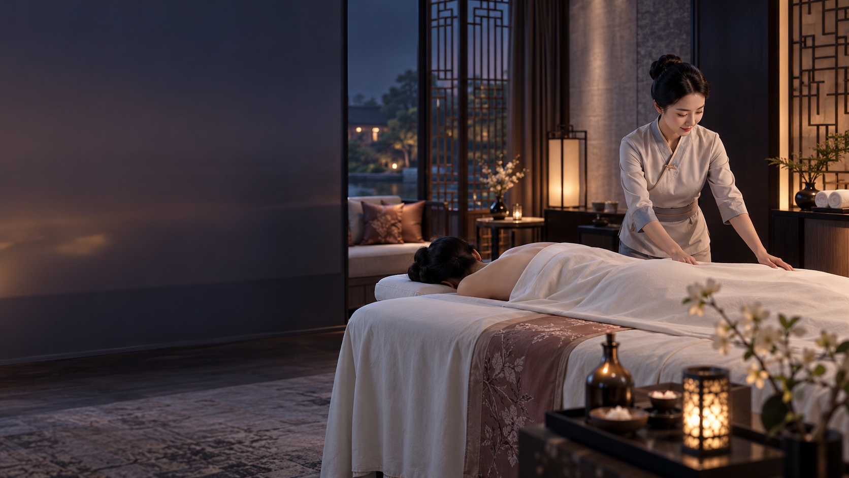 蘇州酒店上門按摩與香薰 SPA 休息場景